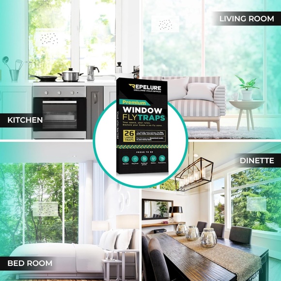 Premium Window Fly Traps – 26 Sheets Insect Catchers for Flies Moths Flying Bugs - Picture 5 of 6